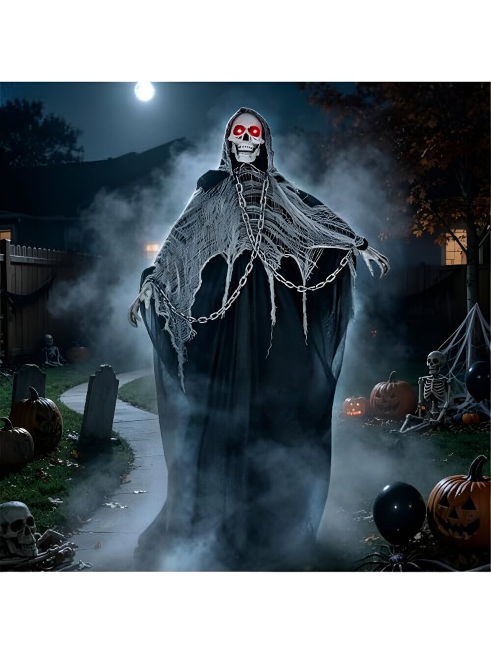 74'' Halloween Decorations Outdoor Animatronics Grim Reaper with Chain